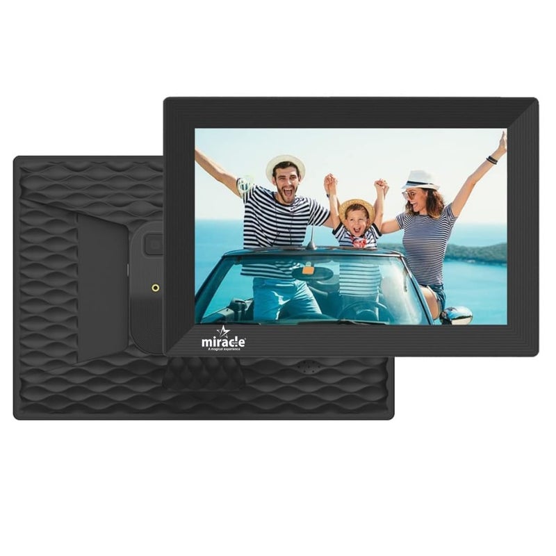 miracle digital FRAMEO Digital Photo Frame, 10.1 Inch Wi-Fi Digital Picture Frame with 1280x800 IPS Touch Screen, Built-in 32GB Storage, Easy to Share Photos or Videos via Frameo App Auto-Rotate (Black) - Image 2