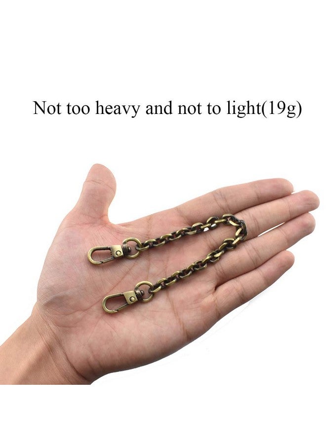 HAHIYO Mini Pochette Purse Chain Strap Thin Wide 6Mm For Lv Length 7.9 Inches Thick 2Mm Shiny Bronze For Handbag Wallet Clutch Comfortable Flat Metal Strap 1 Pack  - Image 4