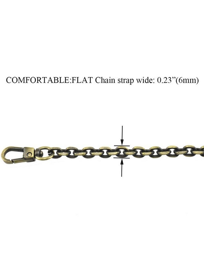 HAHIYO Mini Pochette Purse Chain Strap Thin Wide 6Mm For Lv Length 7.9 Inches Thick 2Mm Shiny Bronze For Handbag Wallet Clutch Comfortable Flat Metal Strap 1 Pack  - Image 2