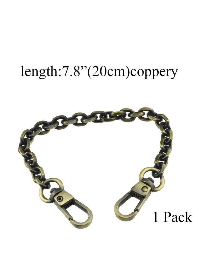 HAHIYO Mini Pochette Purse Chain Strap Thin Wide 6Mm For Lv Length 7.9 Inches Thick 2Mm Shiny Bronze For Handbag Wallet Clutch Comfortable Flat Metal Strap 1 Pack  - Image 5
