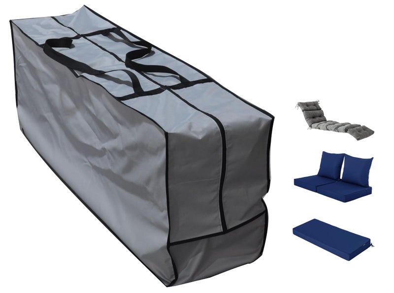 acoveritt Outdoor Rectangular Cushion/Cover Storage Bag, Protective Zippered Storage Bags with Handles, 50''L x 13''W x 20''H, Grey - Image 3