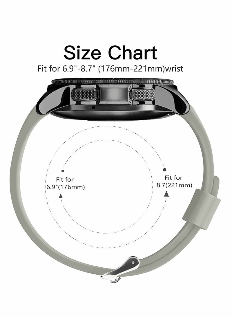 KASTWAVE 22mm Silicone Strap Compatible With Samsung Galaxy Watch 46mm /Galaxy Watch 3 45mm /Gear S3 Frontier/Classic, Soft Silicone Sport Wristband Replacement Straps For Men Women, Gray - Image 3