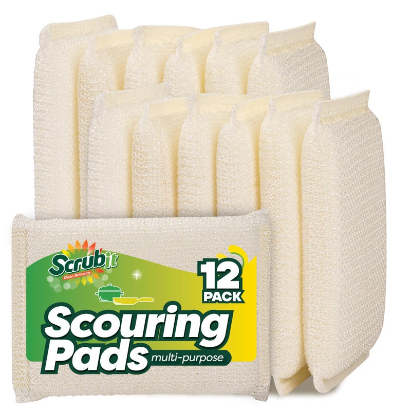SCRUBIT 12 Pack Scrub Sponges Kitchen by SCRUBIT  Multi-Purpose Scouring Pads  Non-Scratch Cleaning Sponges for Dishes  Pots & Non-Stick Cookware - Long Lasting Dish Scrubbers for Kitchen  Bathroom & More - Image 1