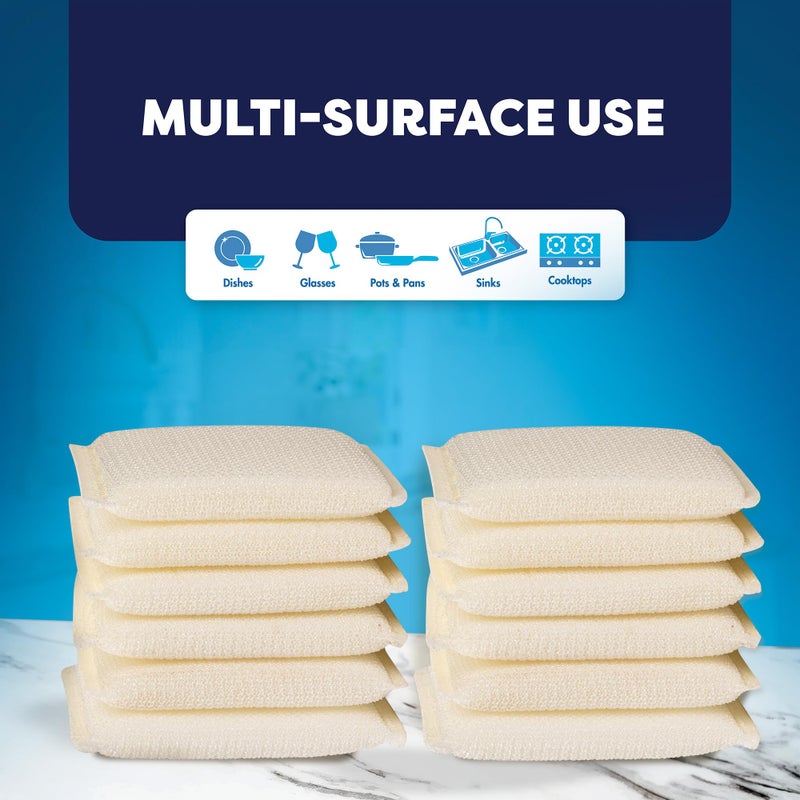 SCRUBIT 12 Pack Scrub Sponges Kitchen by SCRUBIT  Multi-Purpose Scouring Pads  Non-Scratch Cleaning Sponges for Dishes  Pots & Non-Stick Cookware - Long Lasting Dish Scrubbers for Kitchen  Bathroom & More - Image 4