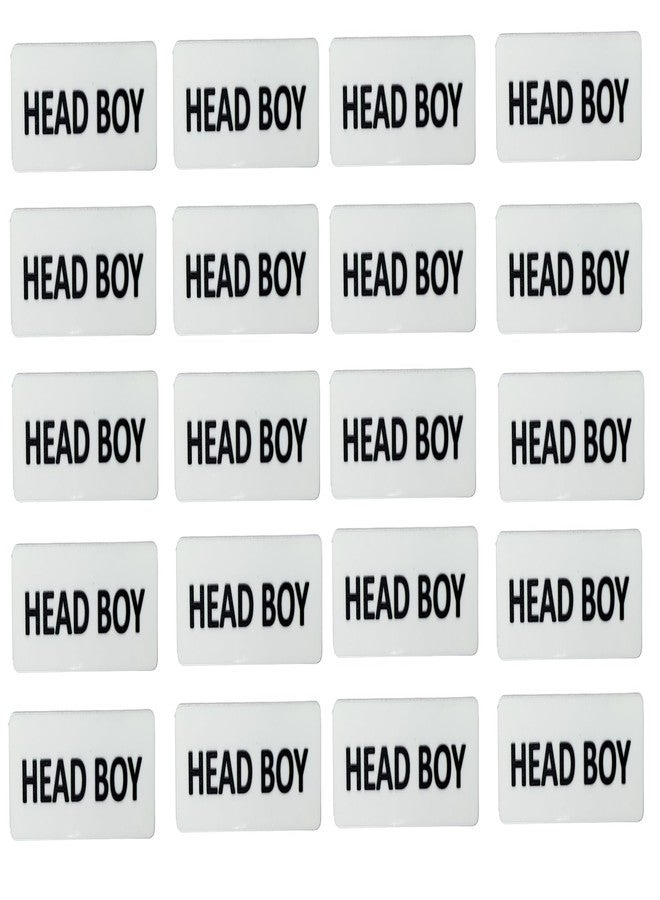 MOREL Class Head BOY Badge in White Acrylic PINBACK USE for School, College Classes, Office Staff, Name Badge Batch |Pack of 20| - Image 1