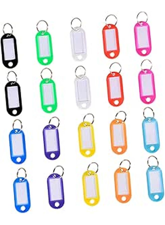 50 Pcs Split Key Tags Portable Luggage Pet Identification Labels 4 Colors - Image 1