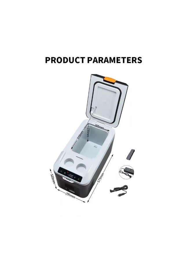 Crony - CRONY AQ-16L Portable Freezer, 12 Volt Car Refrigerator, 16 Litre Fast Cooling 12V Car Fridge -22°C to 20°C, Car Cooler, 12/24V DC and 100-240V AC for Outdoor, Camping, RV, Truck, Boat with Battery - Image 1