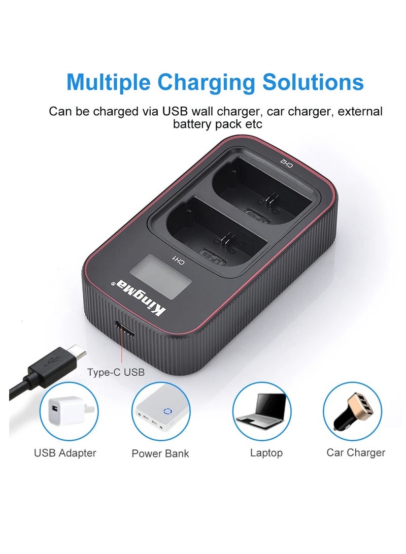 KingMa EN-EL15 EN EL15 Battery LCD USB Dual Charger with 2 Batteries Kit Replecement Battery and Charger For Nikon Z5 Z6 Z6II Z7 Z7II D500 D600 D610 D750 D780 D800 D800E D810 - Image 2