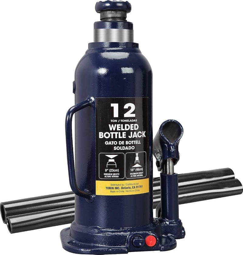 BIG RED AT91203UR Torin Welded Hydraulic Car Bottle Jack for Auto Repair and House Lift, 12 Ton (24,000 lb), Blue - Image 1