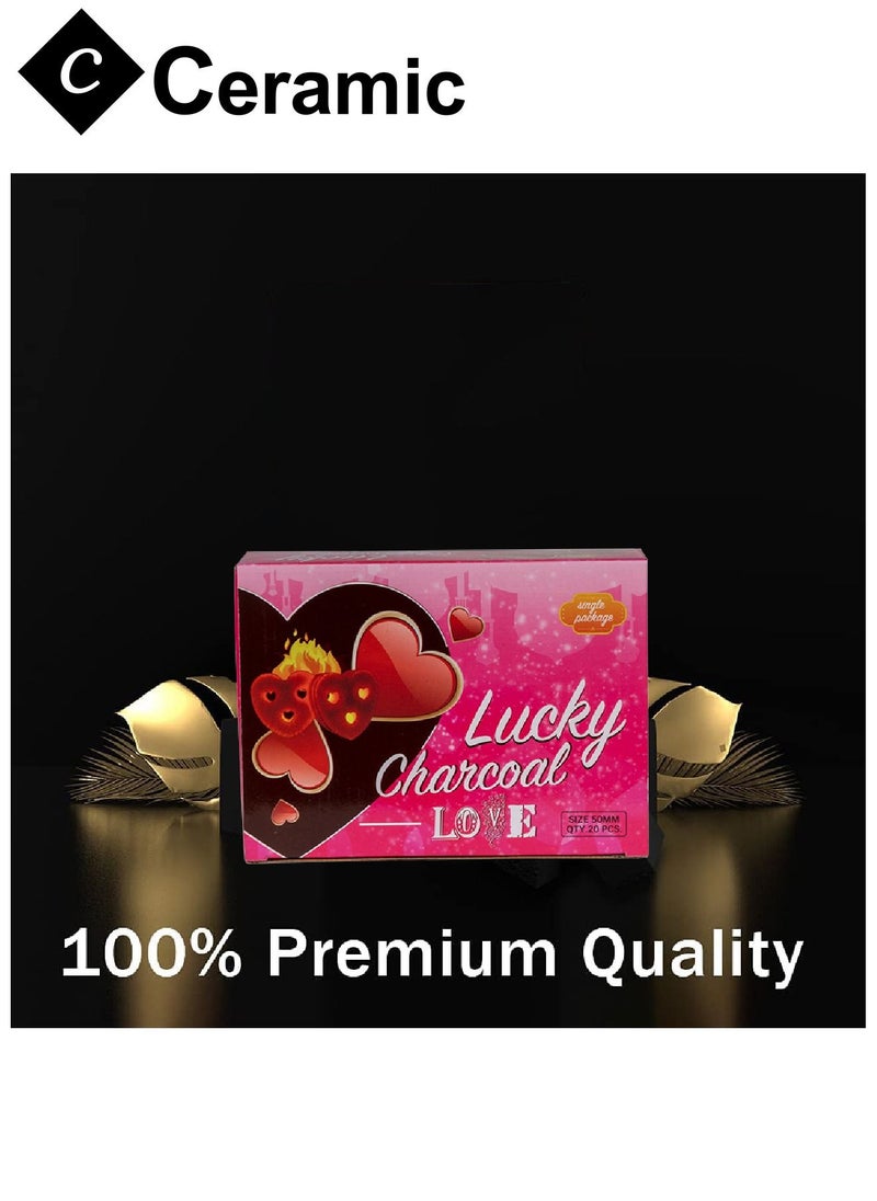 CERAMIC - Lucky Charcoals Love Quick Ignite and Long Lasting 20 Pieces - Image 1