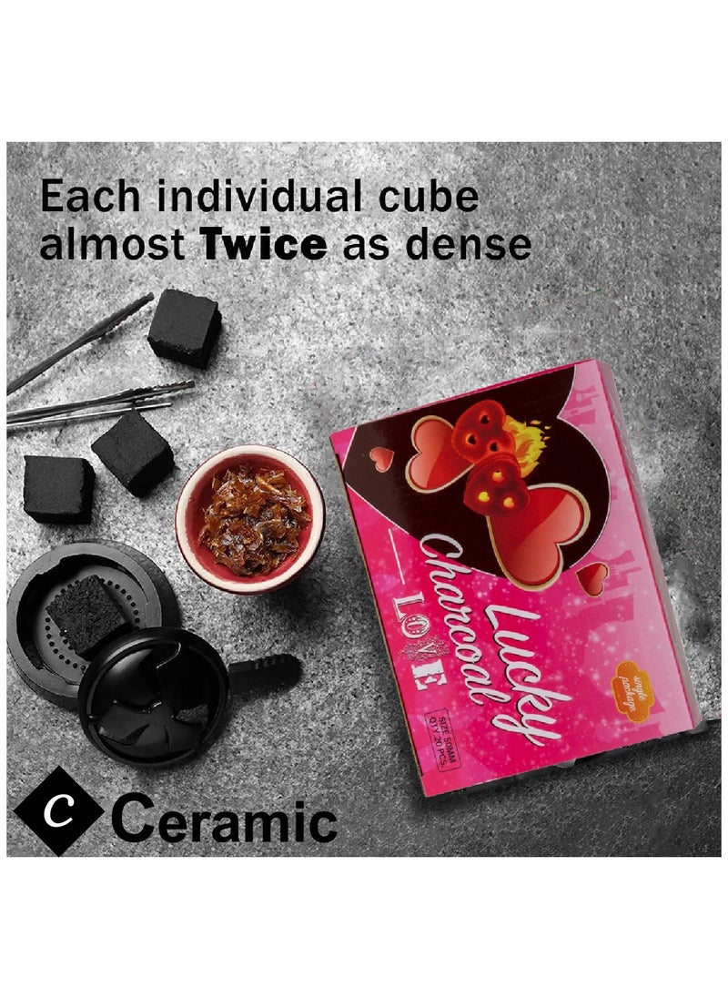 CERAMIC - Lucky Charcoals Love Quick Ignite and Long Lasting 20 Pieces - Image 1