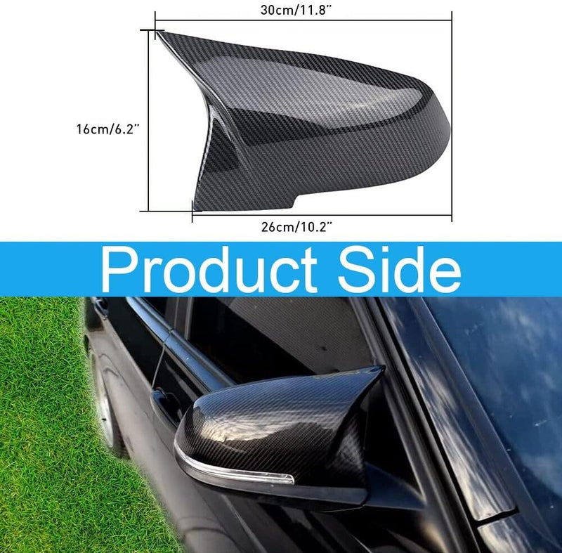 BLWGROW Door Mirror Covers Side Mirror Cover Caps for BMW F20 F22 F23 F30 F31 F32 F33 F36 F87 M2 X1 E84 (Carbon Fiber Look) - Image 2