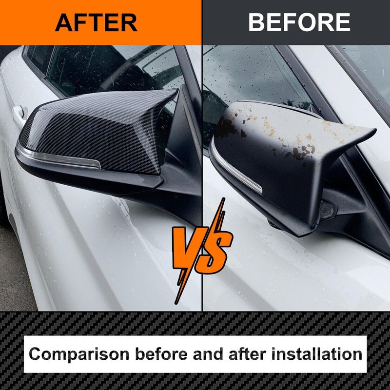 BLWGROW Door Mirror Covers Side Mirror Cover Caps for BMW F20 F22 F23 F30 F31 F32 F33 F36 F87 M2 X1 E84 (Carbon Fiber Look) - Image 5
