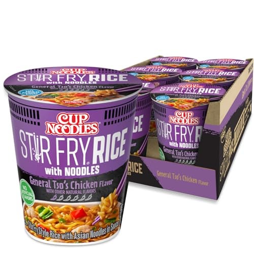 Nissin Cup Noodles Stir Fry Rice with Noodles, General Tso's Chicken, 2.68 Ounce (Pack of 6) - Image 1
