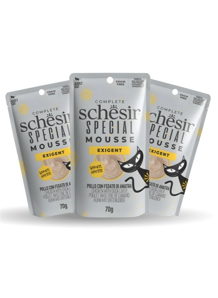 شيسر ٣ قطع موس شيسير الخاص للقطط - دجاج مع كبد البط ٧٠ غرام - Image 1
