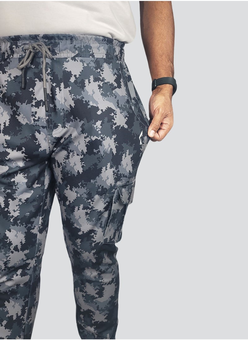 FLUSH - Flush Mens Camouflage Cargo Pants Stretchable, Skinny-Fit Trousers with 6 Pockets - Image 1