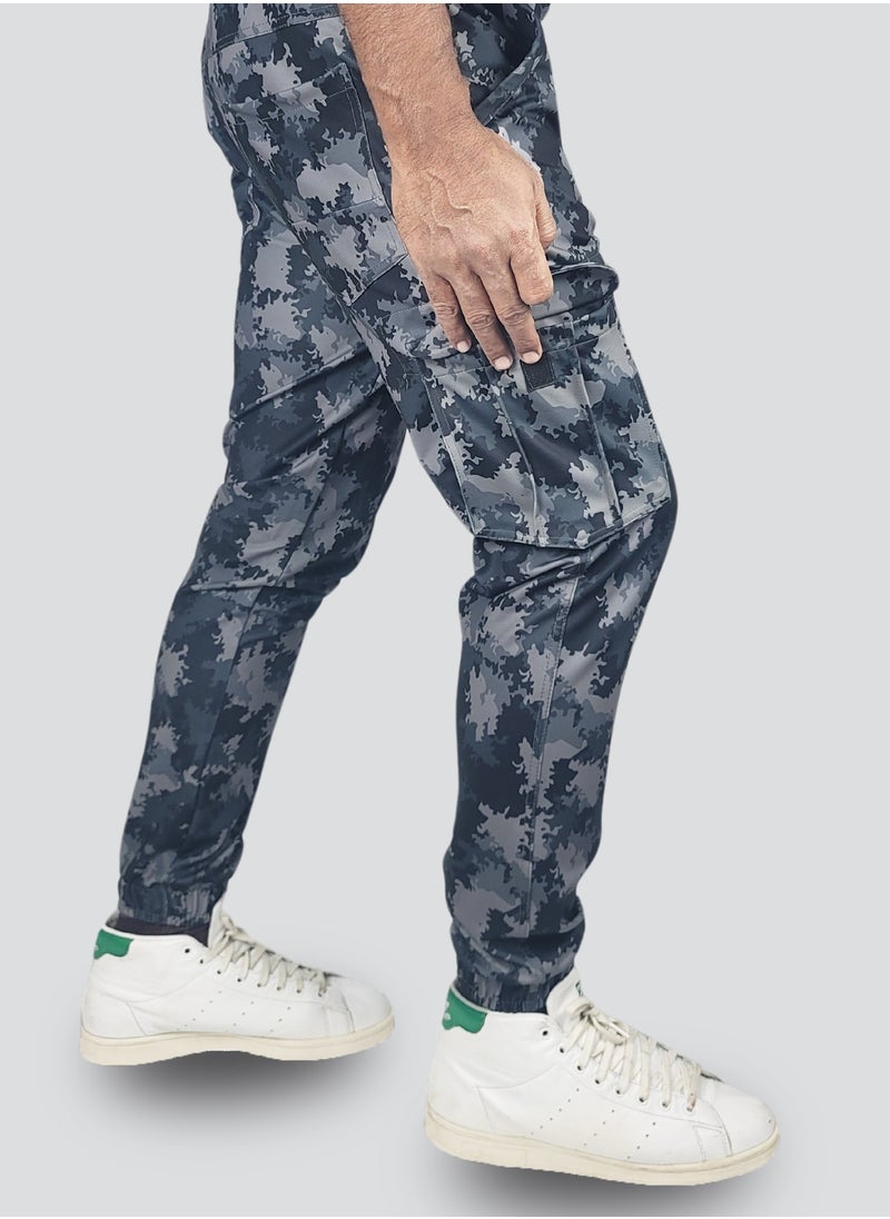 FLUSH - Flush Mens Camouflage Cargo Pants Stretchable, Skinny-Fit Trousers with 6 Pockets - Image 1