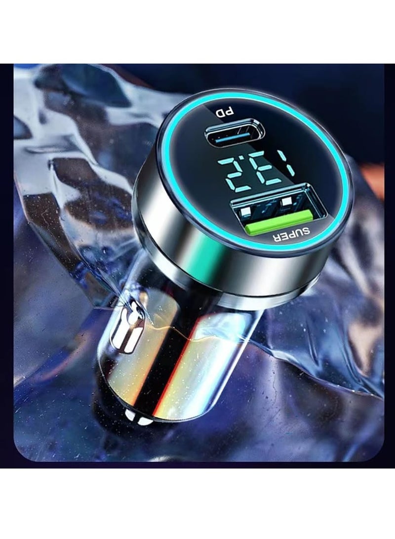 120W USB C Car Charger Adapter with Voltage Detection, PD30W+QC3.0 Fast Charge Plug for iPhone/Android/Samsung/HUAWEI/XIAOMI/iPad Pro and More  - Image 5