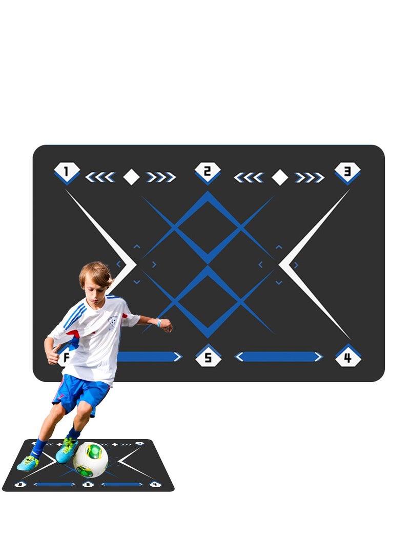 SYOSI Football Footstep Training Mat Dribble Silent Sport Mat Silent Anti Skid Shock Absorption Training Mat Football Doormat Corner Field Training Mat Training Pace Ball Sport Mat Improve Ball Control - Image 5