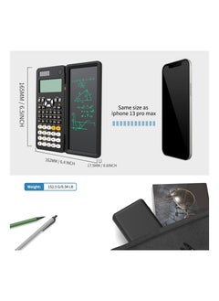 ماركة غير محددة Upgraded 991ES Plus Scientific Calculator Multiview 4-Line Display Scientific Calculators with Erasable LCD Writing Tablet Solar Battery Power Desktop Calculator with Notepad for School  - Image 5