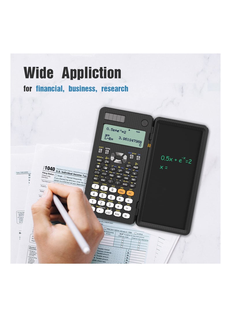 Generic - Upgraded 991ES Plus Scientific Calculator Multiview 4-Line Display Scientific Calculators with Erasable LCD Writing Tablet Solar Battery Power Desktop Calculator with Notepad for School - Image 1