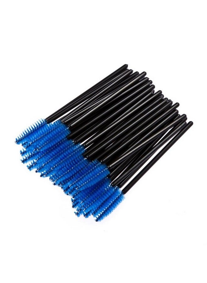 GBSTORE 50 Pcs Disposable Mini Eyelash Eye Lash Makeup Brush Mascara Wands Applicator Blue - Image 1