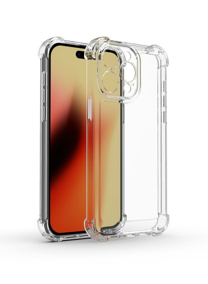 Goldfish Apple 15 anti-fall protective mobile phone case. Transparent white - Image 1