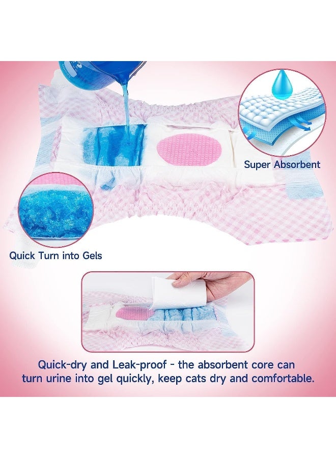 Mumoo Bear Dog Diapers Female Large (Waist 15-23in) Super Absorbent - 10 Count Female Dog Diapers Disposable - Puppy Diapers with Adjustable Foam Tail Hole 10pcs (XL, Pink) - Image 4