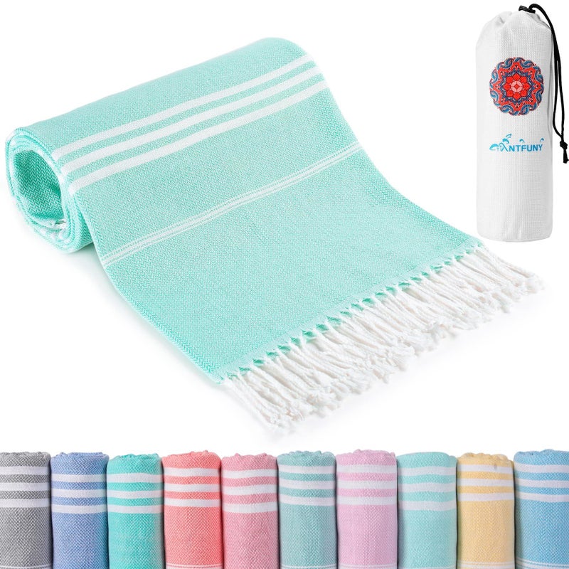Antfuny Turkish Beach Towels Vacation Essentials Quick Dry Sand Free Oversized Bath Pool Swim Towel Extra Large XL Blanket Adult Travel Gift Cruise Accessories Must Haves Clearance Stuff Necessities - Image 1