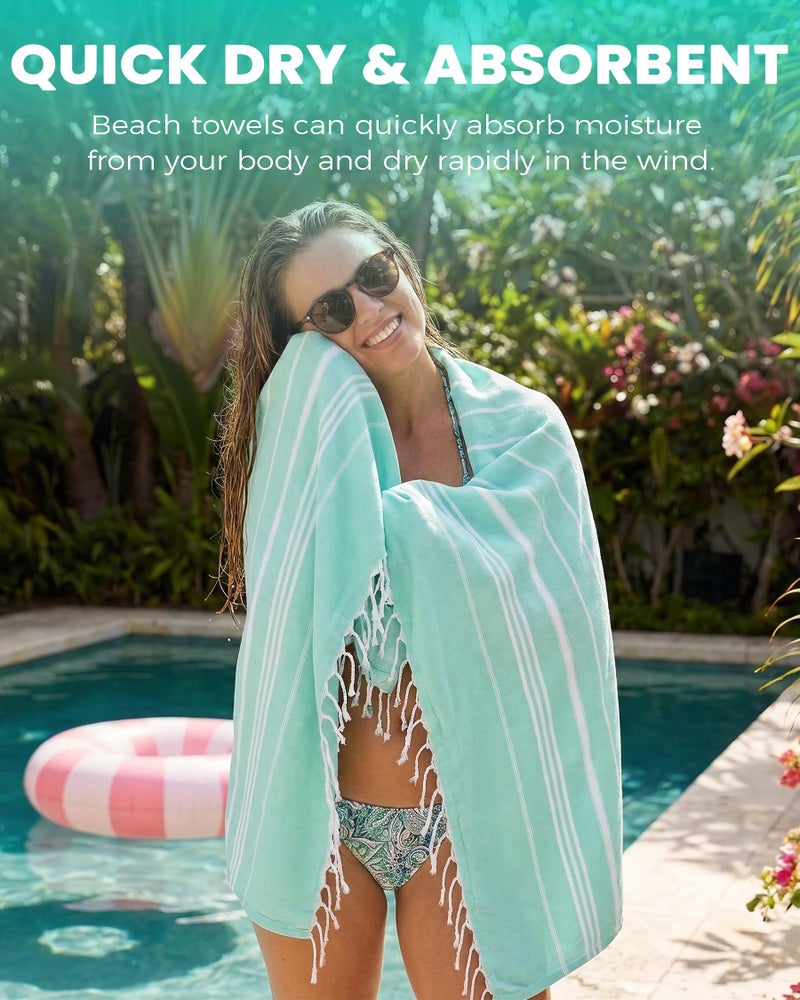 Antfuny Turkish Beach Towels Vacation Essentials Quick Dry Sand Free Oversized Bath Pool Swim Towel Extra Large XL Blanket Adult Travel Gift Cruise Accessories Must Haves Clearance Stuff Necessities - Image 2