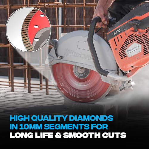 OX Tools Pro 14" Universal Dry/Wet Cutting Diamond Blade for Concrete Saw Cuts Granite, Metal, Natural Stone and Tiles - 20mm - 1 inch Bore, Continuous Turbo Segments, OX-PU10-14 - Image 4