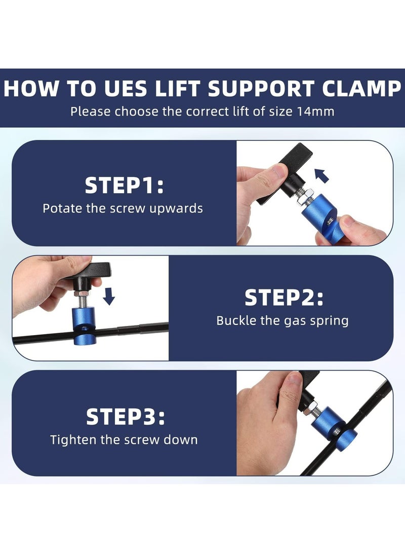 CMGTYYD Car Hood Prop Struts Clamp, Hood Lift Clamp, Lift Support Clamp, 0.55 Inch Hood Lift Support Clip, for Car Rod Retaining Holder Tool, Portable Aluminum Alloy Anti (2 PCS) - Image 3