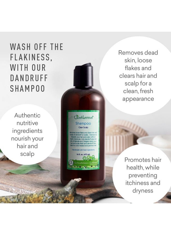 Just Nutritive Dandruff Clear Scalp Shampoo ; Anti Dandruff Treatment ; Natural Shampoo For Men And Women ; Gentle Cleansing Shampoo For Dry Irritated Scalps ; Just Nutritive ; 16 Fl Oz  - Image 5