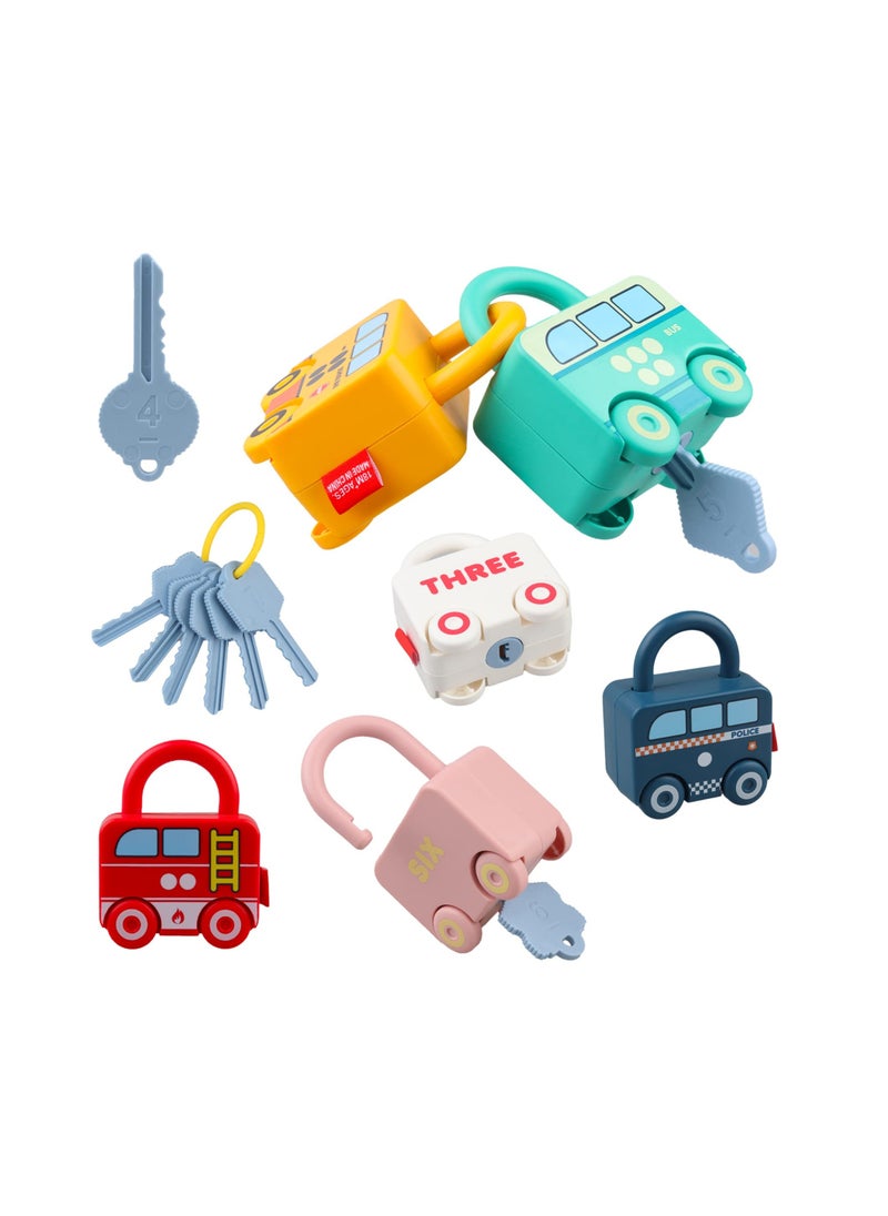 KASTWAVE Montessori Educational Learning Games Toy, Mini Pairing Lock, Busy Boards Cars, Toy Cars for Baby 18 Months Age 1 2 3 One Year Old Kids Boys Girls Gifts Presents  - Image 1