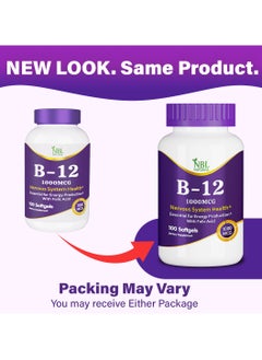 NBL Natural Vitamin B12 Promotes Energy Supports a Healthy Nervous System 1000mcg 100 Softgels  - Image 2