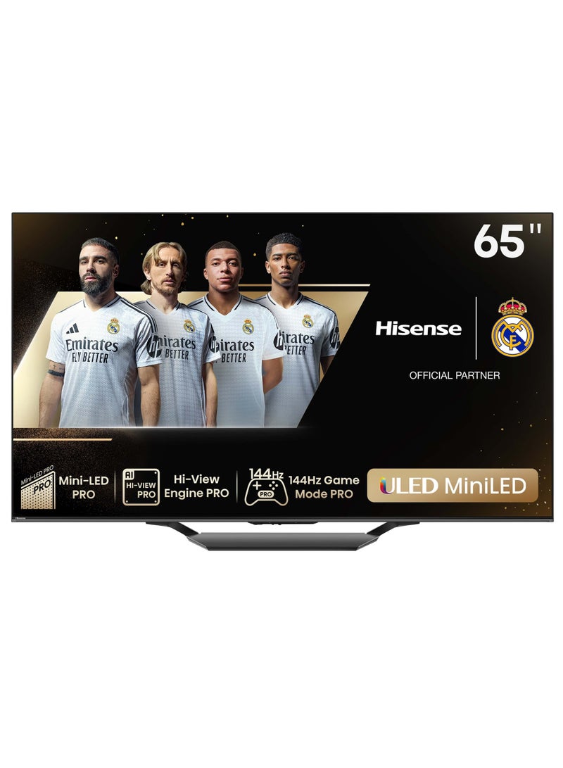 هايسنس تلفاز ذكي 65 بوصة ULED 4K | ميني-LED | QLED | 144 هرتز | دولبي فيجن | HDR 10+ | دولبي أتموس | إضاءة محلية كاملة | صوت 2.1 قناة | جوجل تي في | موديل 2024 | ضمان لمدة سنتين - Image 1