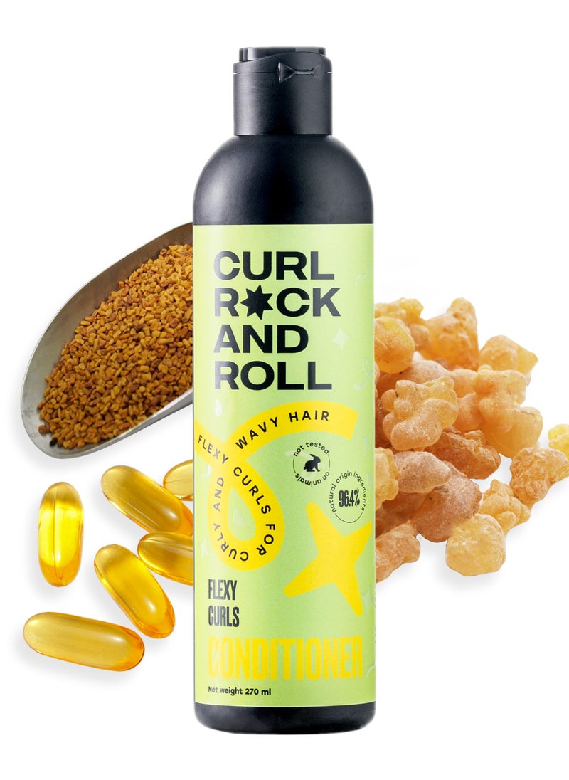 CURL ROCK AND ROLL - Curl Rock and Roll Hair Conditioner - Strengthens and Protects - Paraben-Free & Sulfate-Free, 270 ml - Image 1