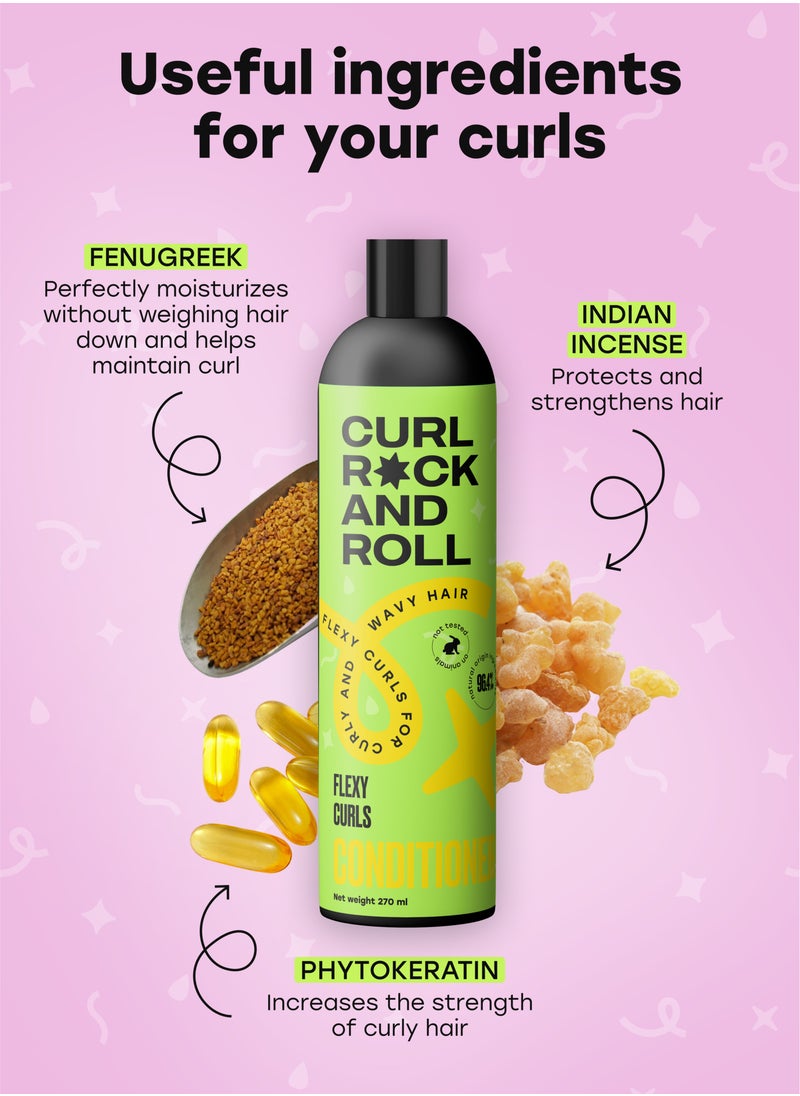 CURL ROCK AND ROLL - Curl Rock and Roll Hair Conditioner - Strengthens and Protects - Paraben-Free & Sulfate-Free, 270 ml - Image 1