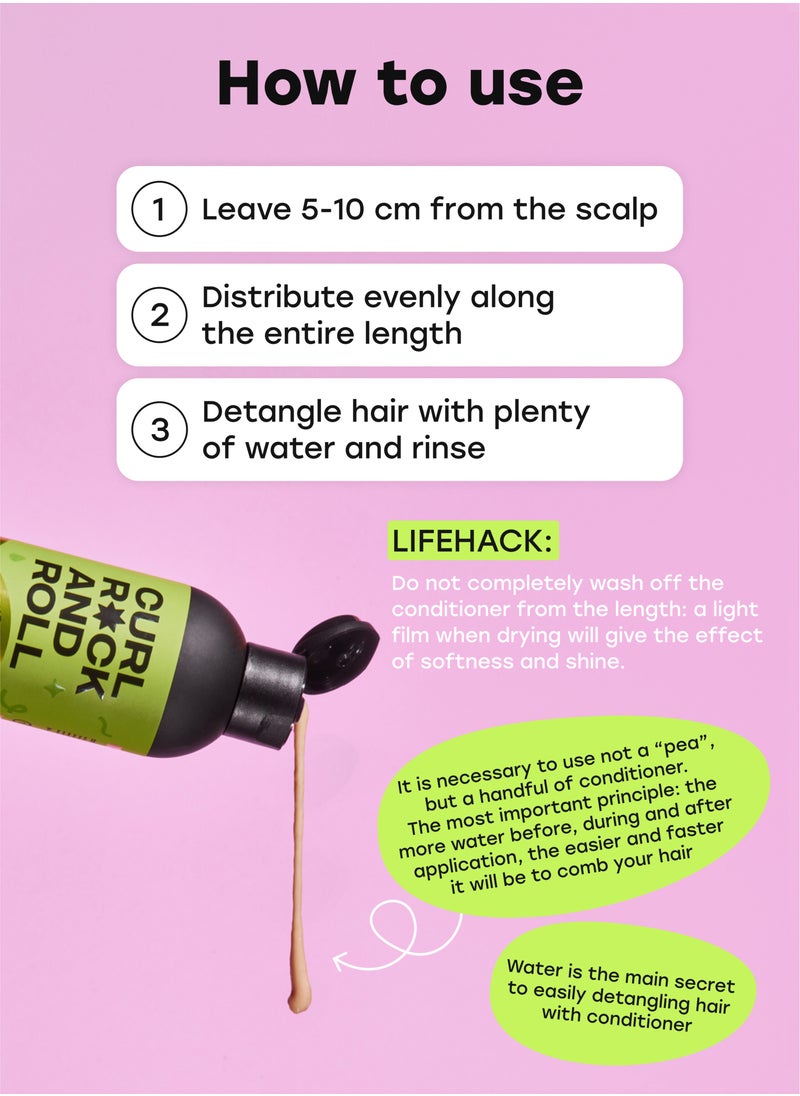 CURL ROCK AND ROLL - Curl Rock and Roll Hair Conditioner - Strengthens and Protects - Paraben-Free & Sulfate-Free, 270 ml - Image 1