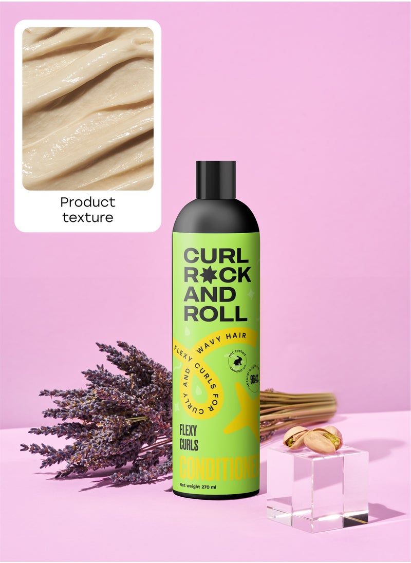 CURL ROCK AND ROLL - Curl Rock and Roll Hair Conditioner - Strengthens and Protects - Paraben-Free & Sulfate-Free, 270 ml - Image 1