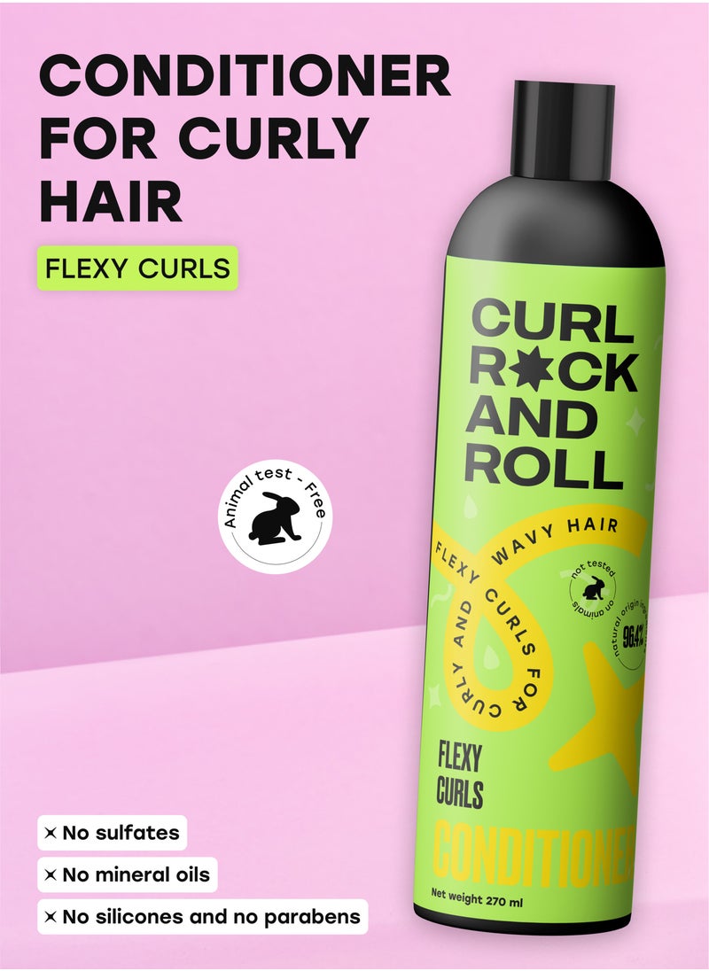 CURL ROCK AND ROLL - Curl Rock and Roll Hair Conditioner - Strengthens and Protects - Paraben-Free & Sulfate-Free, 270 ml - Image 1