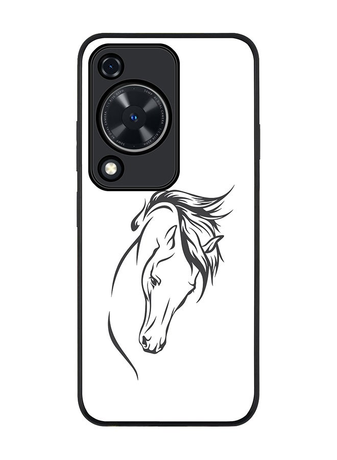 Stylizedd Rugged Black edge case for Huawei nova Y72 / Huawei Enjoy 70 4G, Slim fit Case Flexible Rubber Edges Anti Drop TPU Gel Thin Cover - ArabStallion Strut - Image 1