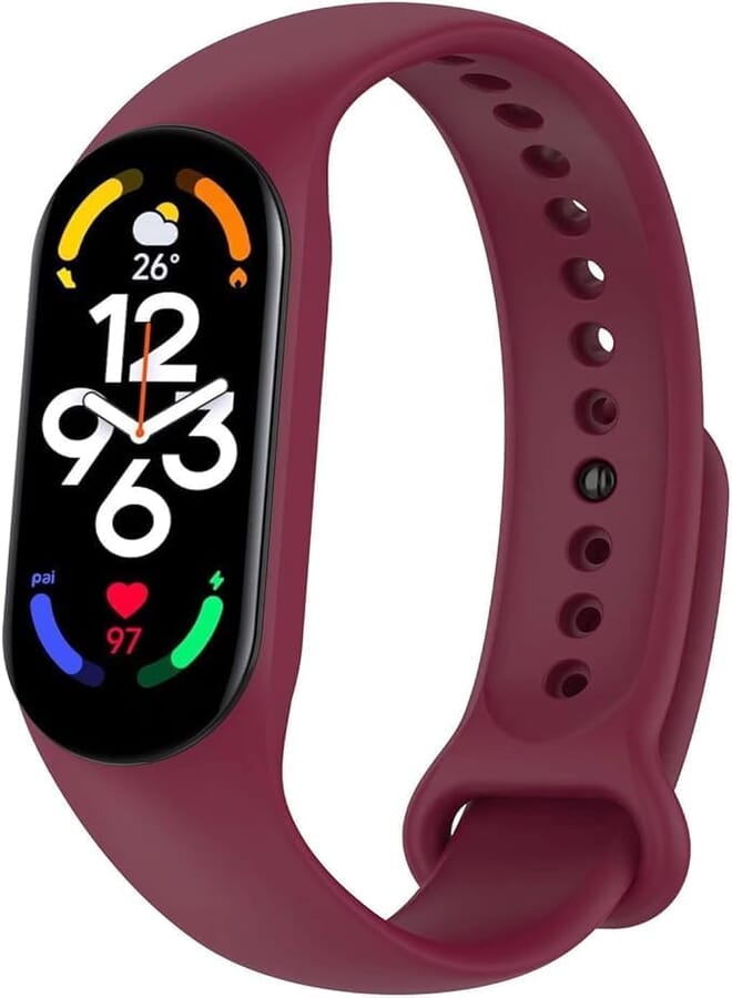 Next Next store Compatible with Xiaomi Mi Band 6 / Mi Band 5 Smart Watch Replacement Silicone Wristband Bracelet (Maroon)