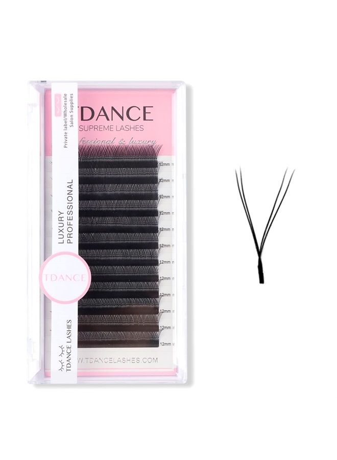 TDANCE YY Eyelashes Extension Lashes C Curl 0.07mm Thickness Volume Extension 2D Fans 11mm Y Lashes Long Lasting Easy Application Lashes Premade Fans Matte Black Lashes Soft Lashes (YY, C-0.07,11mm) - Image 1