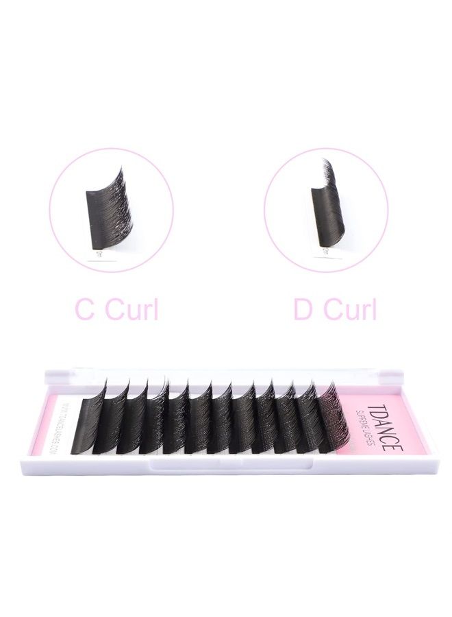 TDANCE YY Eyelashes Extension Lashes C Curl 0.07mm Thickness Volume Extension 2D Fans 11mm Y Lashes Long Lasting Easy Application Lashes Premade Fans Matte Black Lashes Soft Lashes (YY, C-0.07,11mm) - Image 2