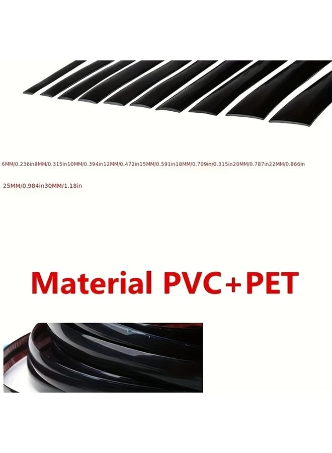 18mm Black Chrome Car Window Bumper Styling Decorative Sticker Protection Strip 3m Length - Image 2