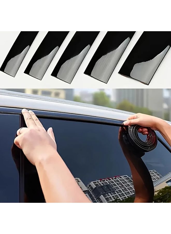 18mm Black Chrome Car Window Bumper Styling Decorative Sticker Protection Strip 3m Length - Image 1