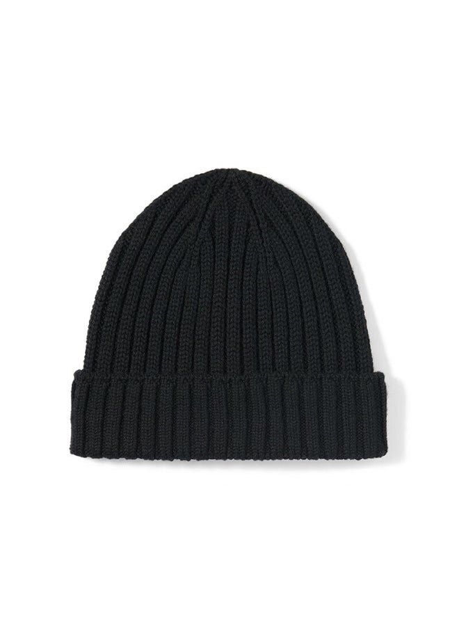 MUJI Muji Wool Blend Ribbed Knit Hat Dbc48a4a Black  - Image 5
