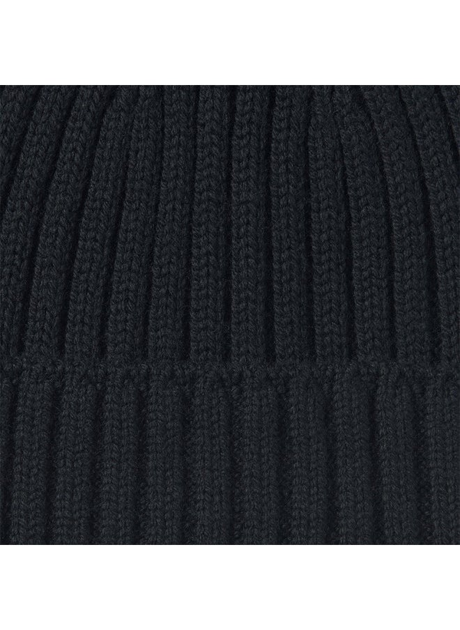 MUJI Muji Wool Blend Ribbed Knit Hat Dbc48a4a Black  - Image 4