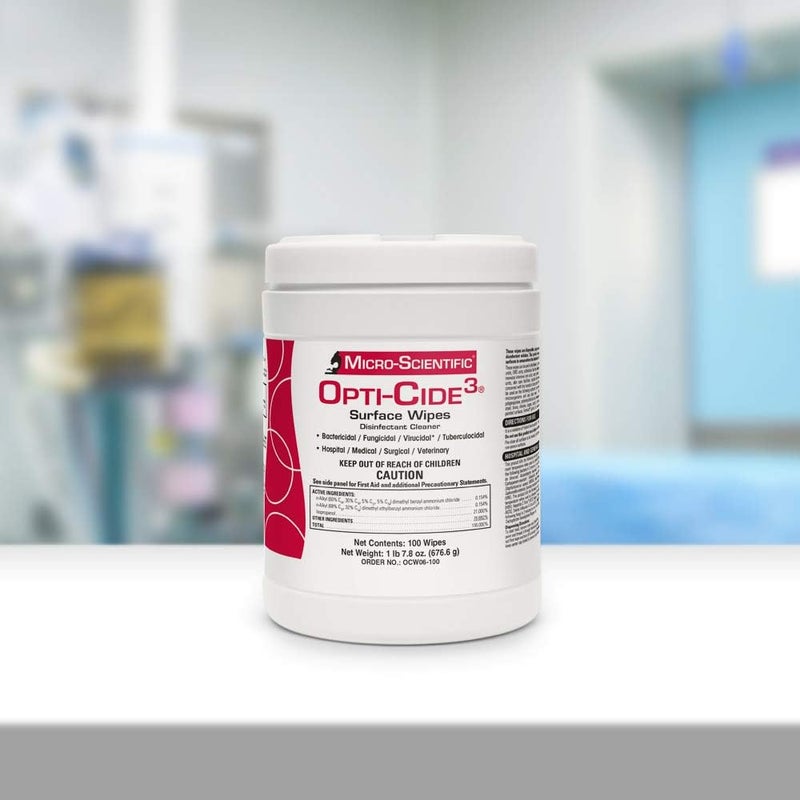 Micro-Scientific Opti-Cide3 Medical Disinfecting Wipes Healthcare Grade Disinfectant Cleaner Surface Wipes - OCW06-100 - Image 3